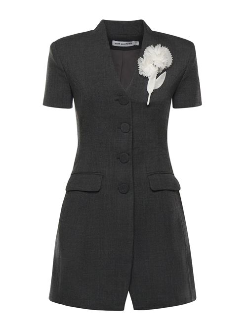 Mini dress with floral details SELF PORTRAIT | RS26160SGREY